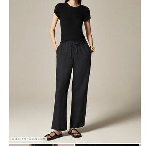 J. Crew Black Soleil pant in linen
